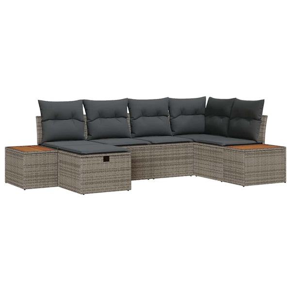 vidaXL Ensemble de canapés de jardin avec coussins de rangement Gris Résine tressée