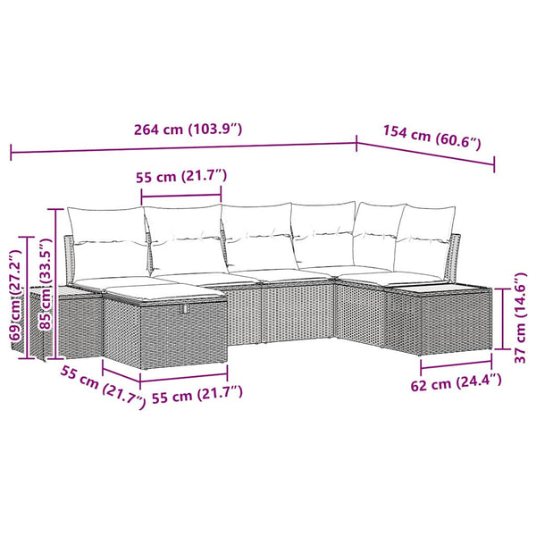 vidaXL Ensemble de canapés de jardin avec coussins de rangement Gris Résine tressée