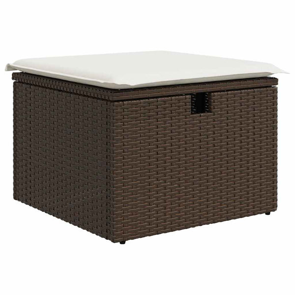Gartenmöbel Set 9-teilig Braun Rattan