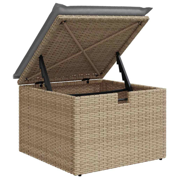 vidaXL Salon de jardin 9 pcs Beige Résine tressée