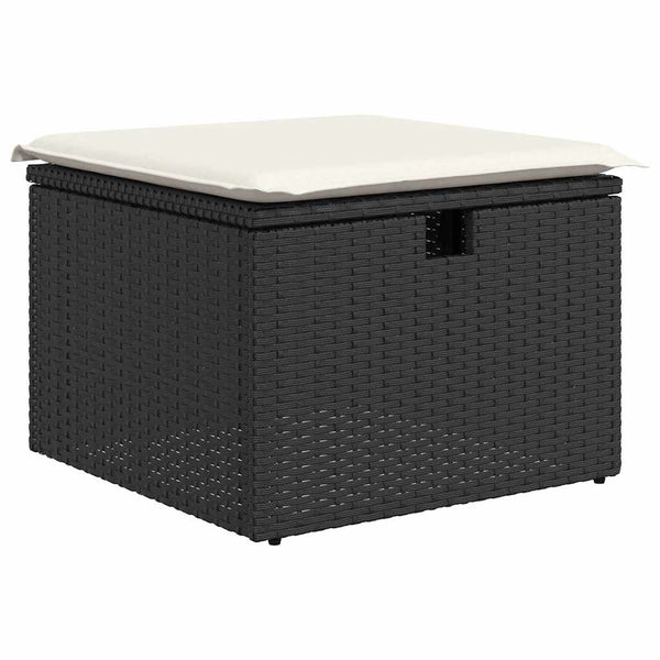 Garten Sofa Set Schwarz Poly Rattan 6-teilig