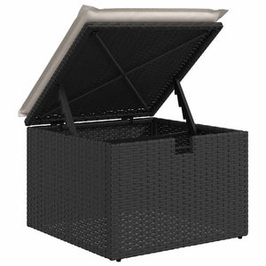 Garten Sofa Set 7-teilig Schwarz Rattan