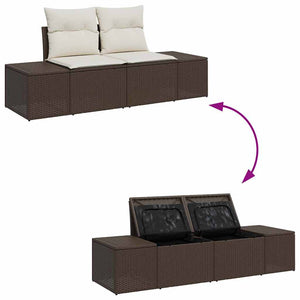 Garten Sofa Set 7-teilig Braun Rattan