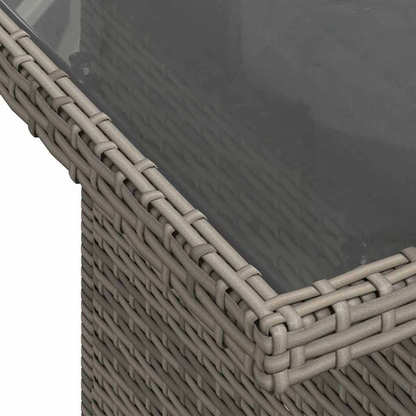 Garten Sofa Set Poly-Rattan Grau 7-teilig