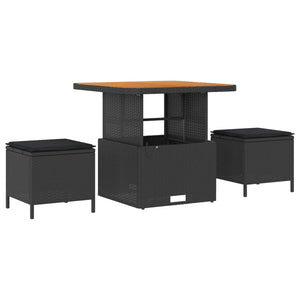 Garten Sofa Set 10-teilig Schwarz Rattan