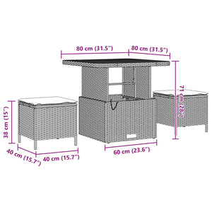 Garten Sofa Set 10-teilig Schwarz Rattan
