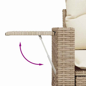 vidaXL Salon de jardin avec coussins 10 pcs Beige résine tressée