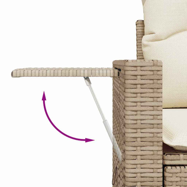vidaXL Salon de jardin avec coussins 10 pcs Beige résine tressée