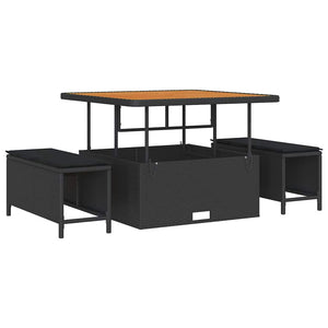 Garten Sofa Set 13-teilig Schwarz Rattan