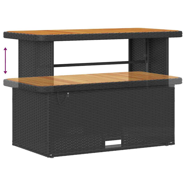 Schwarzes Poly-Rattan Garten-Sofa-Set mit Kissen, 14-teilig