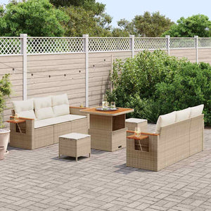 vidaXL Ensemble de canapés de jardin avec coussins 9 pcs Beige et crème