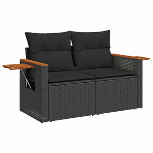 vidaXL Ensemble de canapés de jardin avec coussins 11 pcs Noir