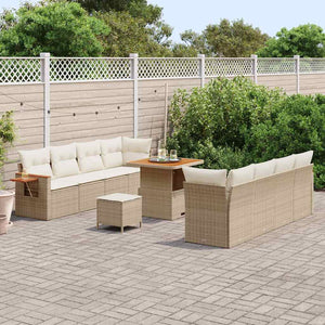 vidaXL Salon de jardin avec coussins 11 pcs Beige et crème