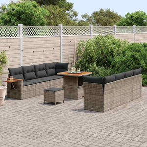 vidaXL Salon de jardin avec coussins 11 pcs Gris