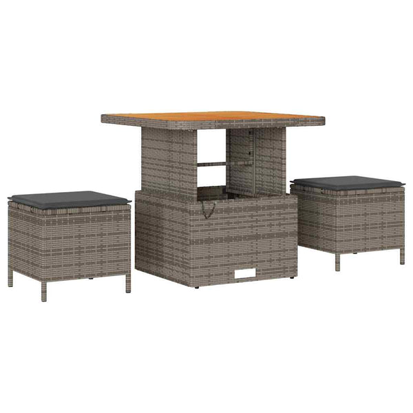 vidaXL Salon de jardin avec coussins 11 pcs Gris