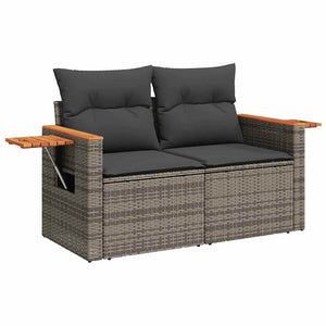 vidaXL Salon de jardin avec coussins 11 pcs Gris