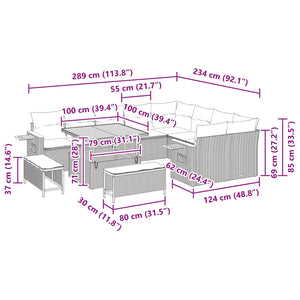 vidaXL Salon de jardin avec coussins 12 pcs Noir