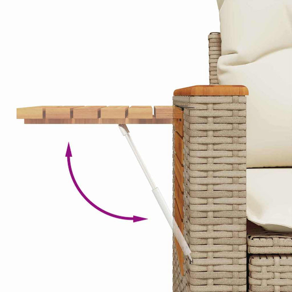 vidaXL Salon de jardin avec coussins 12 pcs Beige et Crème