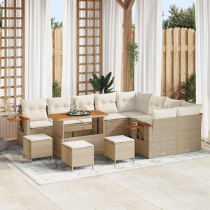 vidaXL Salon de jardin avec coussins 13 pcs Beige et crème