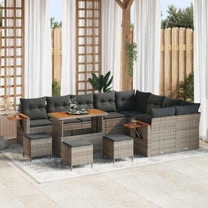 vidaXL Ensemble de canapés de jardin avec coussins 13 pcs Gris