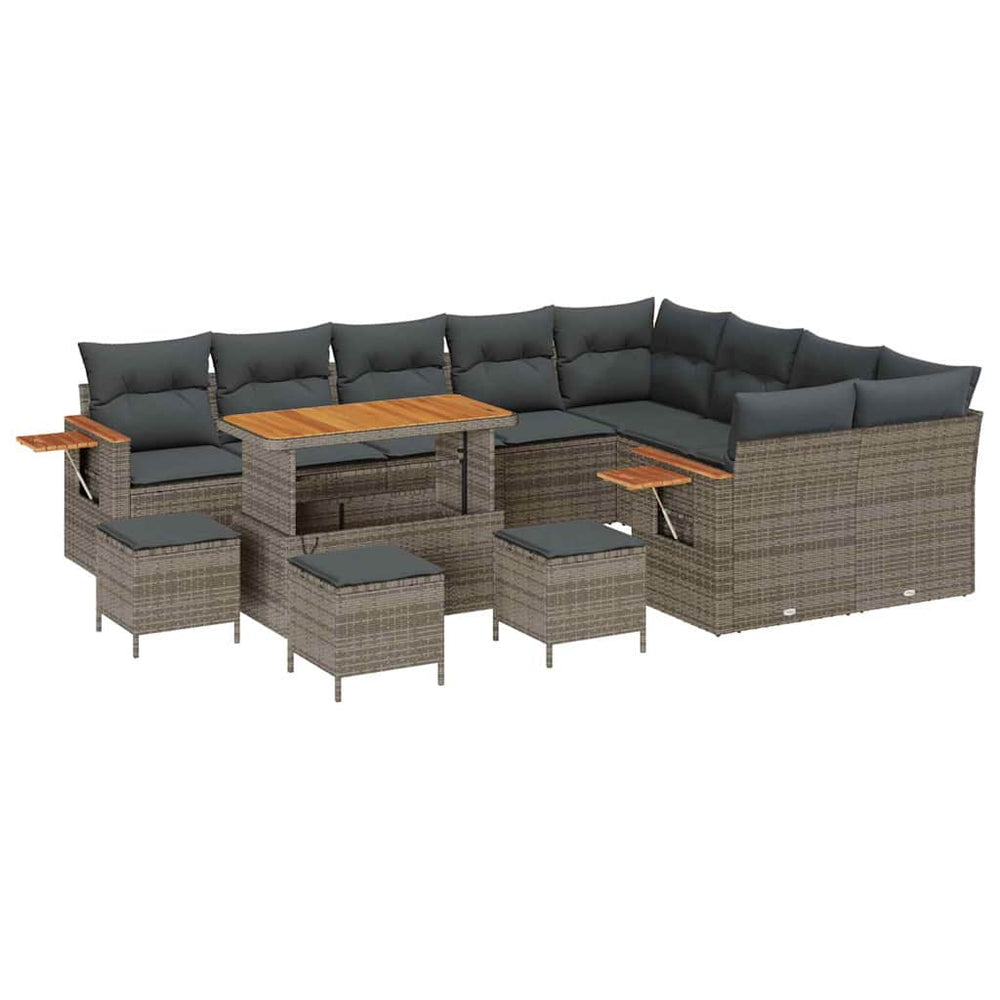 vidaXL Ensemble de canapés de jardin avec coussins 13 pcs Gris