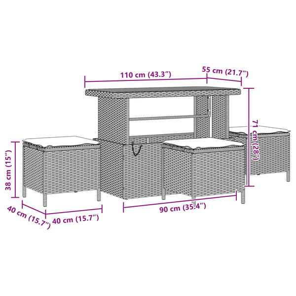 vidaXL Ensemble de canapés de jardin avec coussins 14 pcs Noir