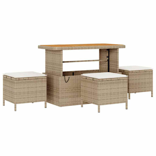 vidaXL Salon de jardin avec coussins 14 pcs Beige et crème