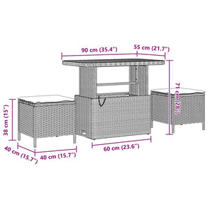 vidaXL Garden Sofa Set with Cushions and Storage 10 pcs Grey