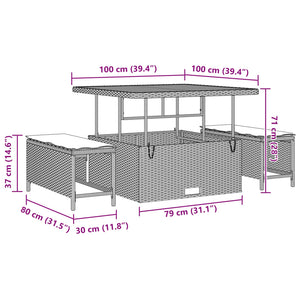 vidaXL Ensemble de canapés de jardin avec coussins et rangement 12 pcs Noir