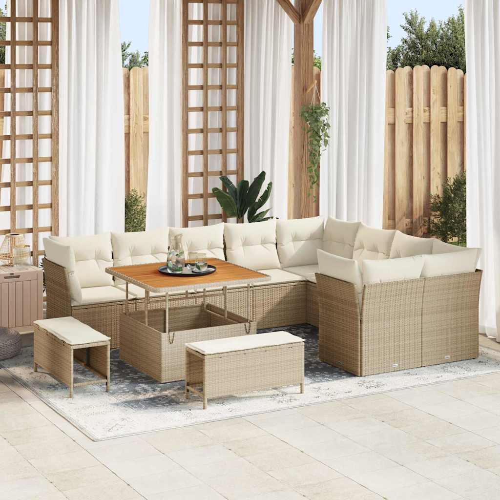 Garten Sofa Set mit Kissen und Stauraum