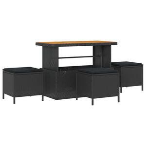 vidaXL Salon de jardin avec coussins et rangements 13 pcs Noir