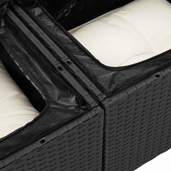 vidaXL Ensemble de canapés de jardin avec coussins 13 pcs Noir et crème