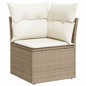 vidaXL Salon de jardin avec coussins 13 pcs Beige et crème résine tressée