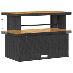 Gartensofa Set 14-teilig Schwarz Creme Rattan
