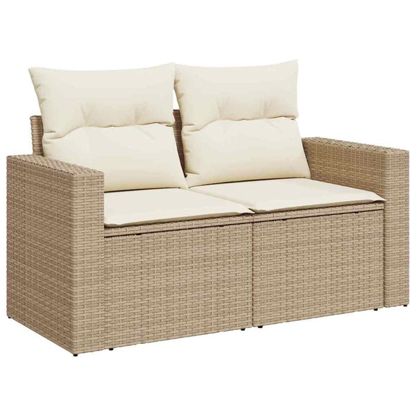 Gartensofa Set Beige Creme Poly-Rattan 12-teilig