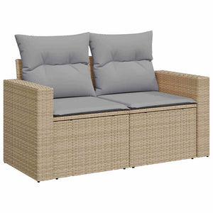vidaXL Salon de jardin avec coussins 17 pcs Beige et gris clair Résine tressée