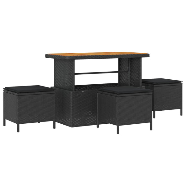 vidaXL Ensemble de canapés de jardin avec coussins 18 pcs Résine tressée noire