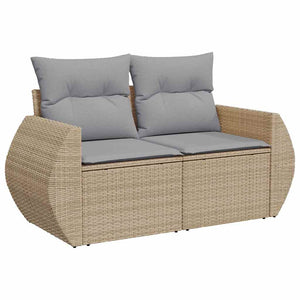 Garten Sofa Set Beige/Hellgrau mit Kissen