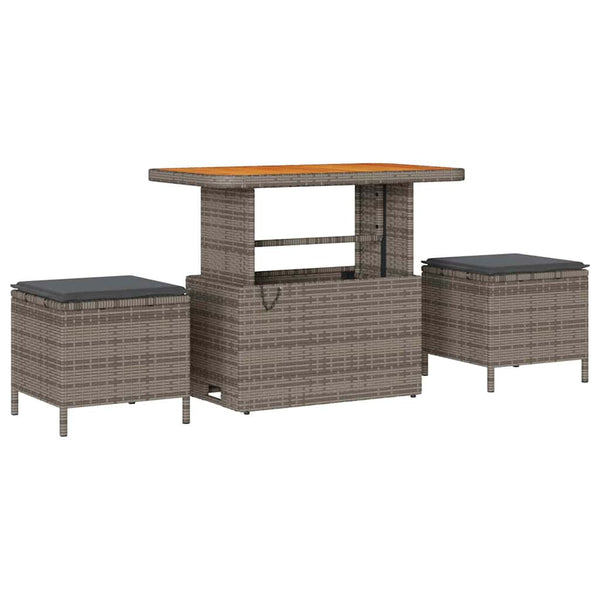 Garten Sofa Set Grau mit Kissen & Stauraum