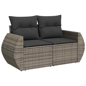 Garten Sofa Set Grau mit Kissen & Stauraum