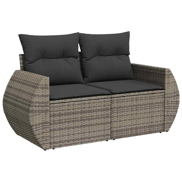 Garten Sofa Set Grau mit Kissen & Stauraum
