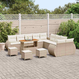 Garten Sofa Set mit Kissen Beige/Creme