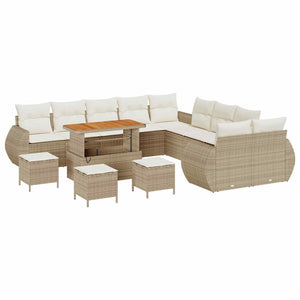 Garten Sofa Set mit Kissen Beige/Creme