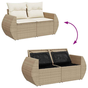 Garten Sofa Set mit Kissen Beige/Creme