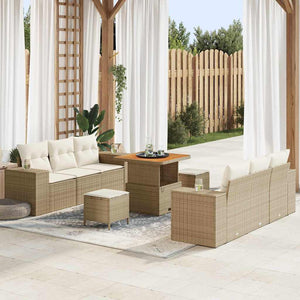 Gartensofa Set Beige Creme Poly Rattan