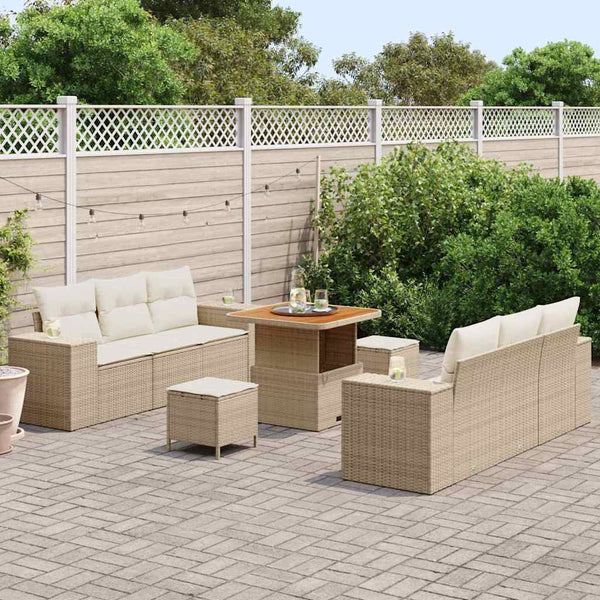 Gartensofa Set Beige Creme Poly Rattan