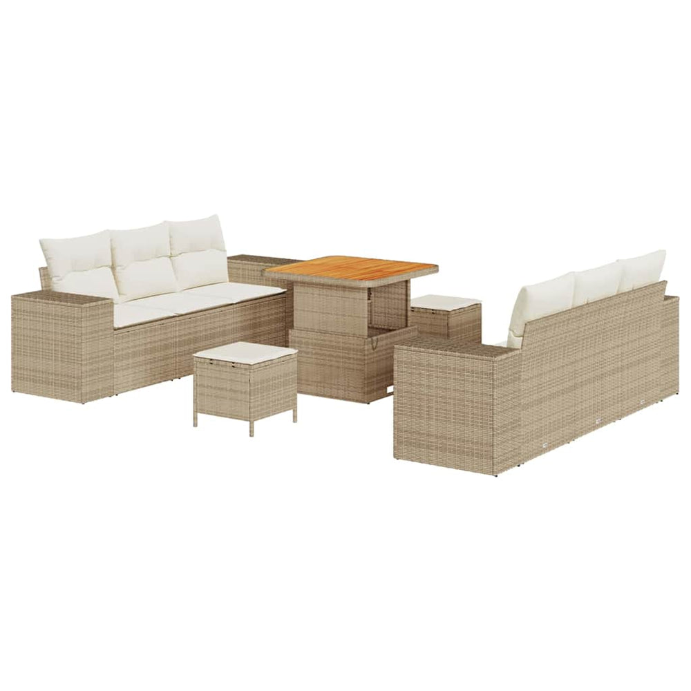 Gartensofa Set Beige Creme Poly Rattan