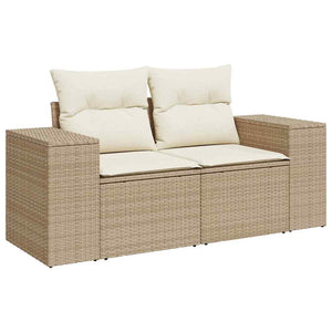 Gartensofa Set Beige Creme Poly Rattan