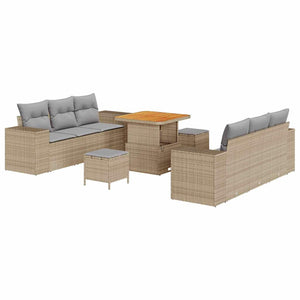 Gartensofa Set Beige/Hellgrau Poly Rattan