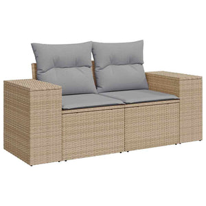 Garten Sofa Set Beige Hellgrau 12-teilig